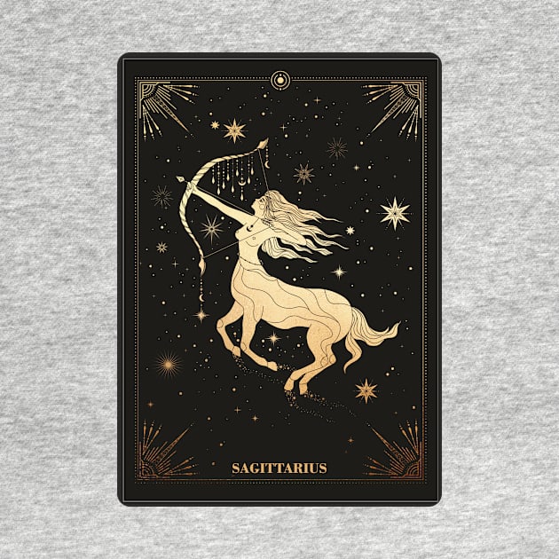 Sagittarius Zodiac Sign Metallic by Noveltiko